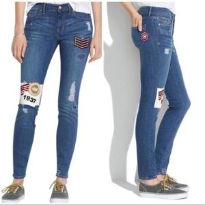 🍀3/$30 Madewell skinny military inspired patchwork jeans limited edition 26